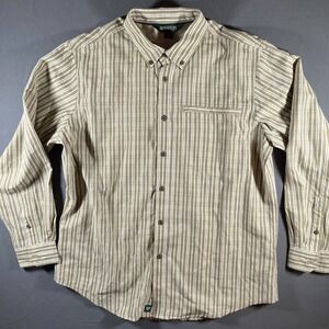 Outdoor Life Long Sleeve Button Down Casual Shirt Striped Size‎ Large Mens